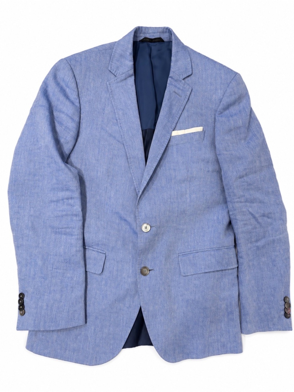 Boss Light Blue Two-Button Notch Lapel Blazer